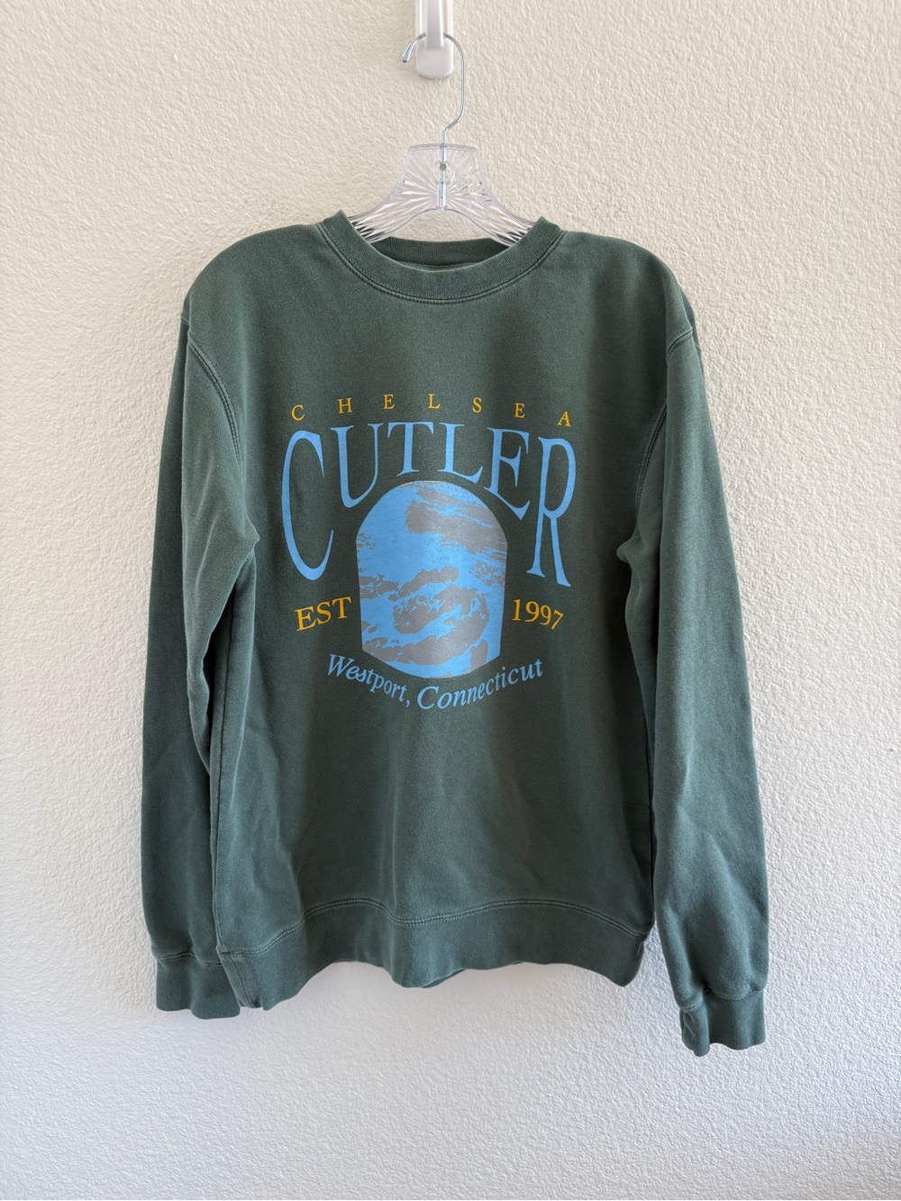 Chelsea Cutler Green Graphic Vintage‎ Feel Crewneck Sweatshirt Medium